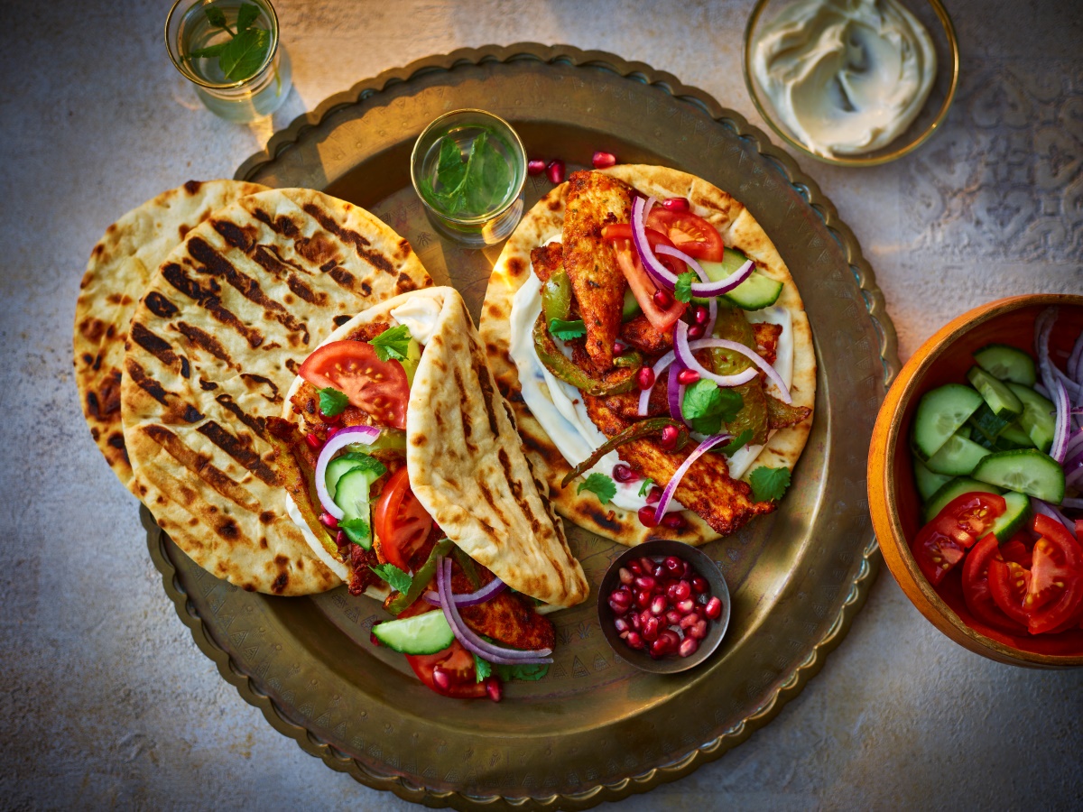 Air Fryer Shawarma Chicken Flatbread